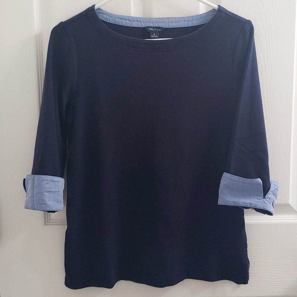 Navy 3/4 sleeve top